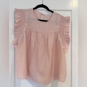 English Factory Ruffle Sleeve Blouse